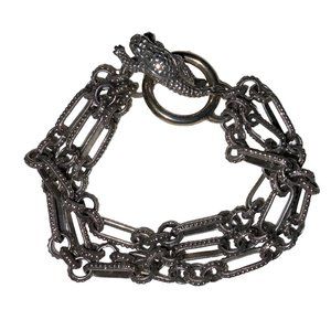 Vintage Barry Kieselstein Cord Sterling Silver Frog Multi Chain Bracelet